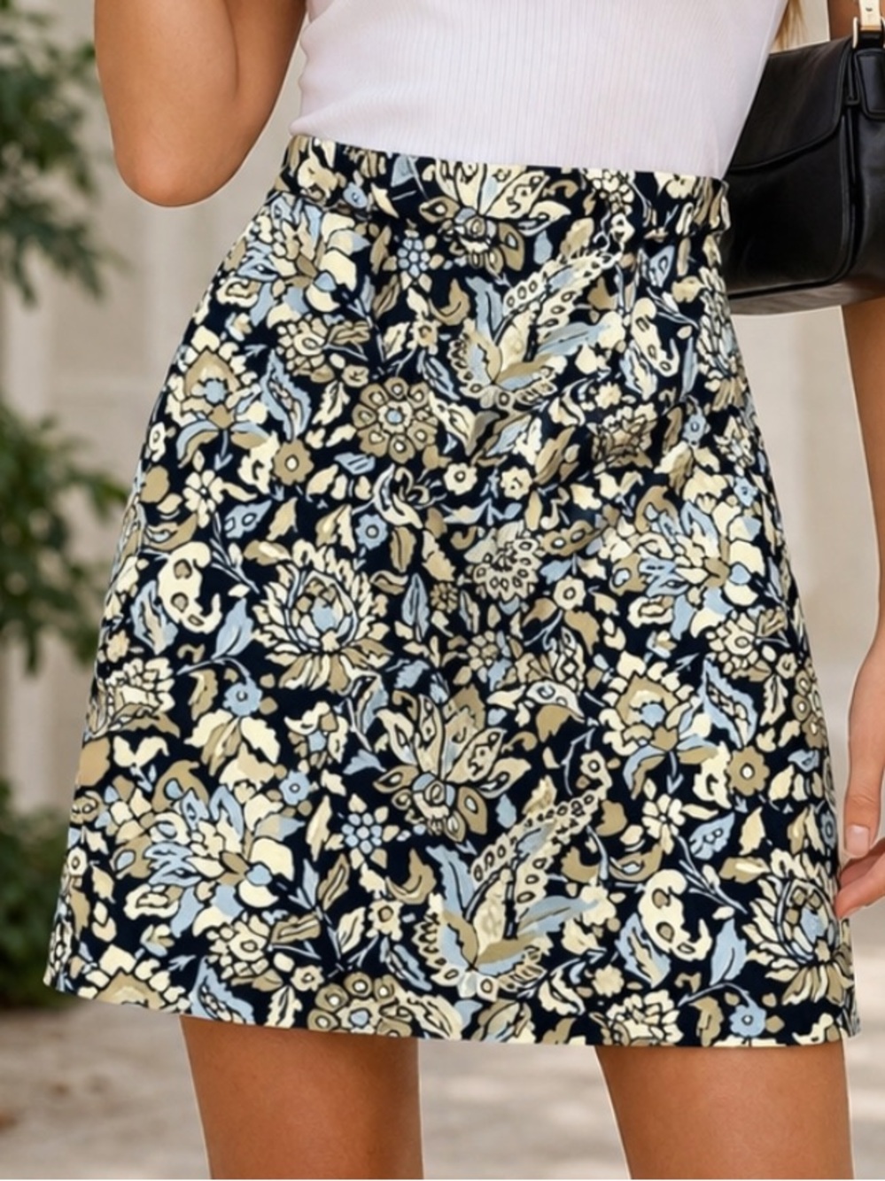 J.McLaughlin Halle Reversible Scuba Montego Skirt floral houndstooth size XS NWT